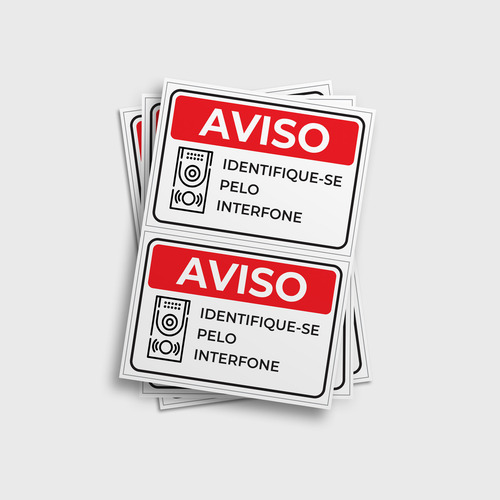 Adhesivo de inicio de sesión Identifícate junto al intercomunicador, 14 x 20 cm