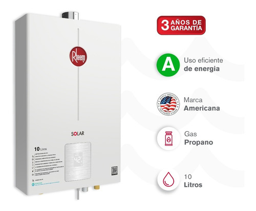 Calentador De Agua 10lt Gas Propano Tiro Forzado Dig Rheem