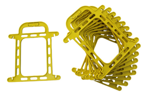 Kit 10 Suportes Para Enrolar Cabos Extensão V-05 Amarelo