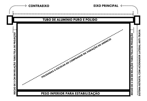 Tela Telão Projetor Projeçao Datashow Retratil Extern Intern