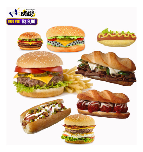 Artes Prontas Para Lanchonetes, Lanches - Editáveis