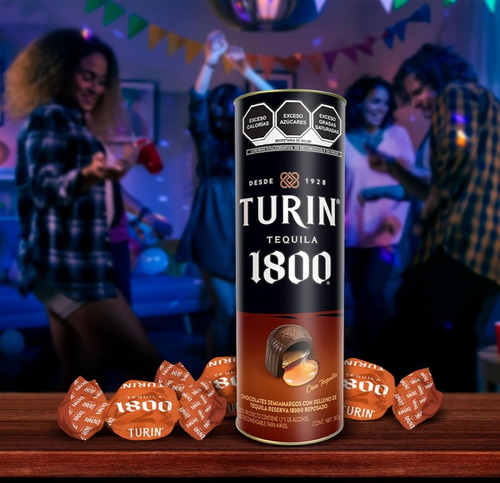 1 Tubo 180g Turin Tequila 1800 Reserva Chocolates Con Licor