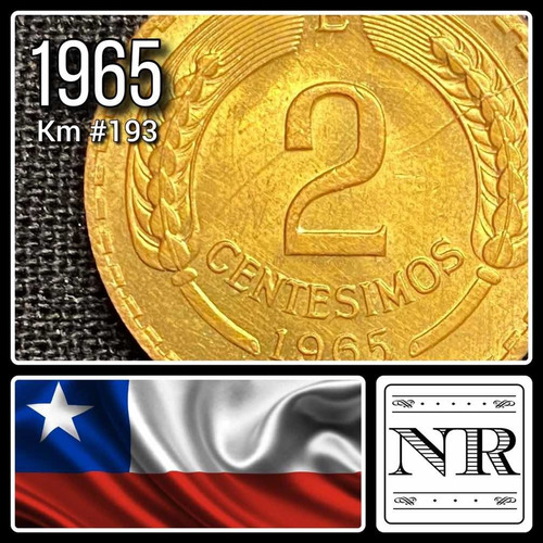Chile - 2 Centesimos - Año 1965 - Km #193 - Cóndor