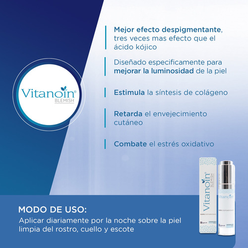 Vitanoin Blemish Suero Facial Despigmentante Antiedad 30 Ml