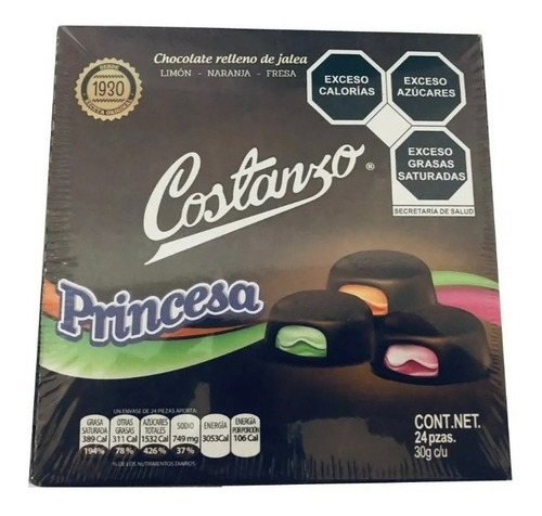 Chocolate Princesa Costanzo, Caja Con 24 Piezas 30g C/u