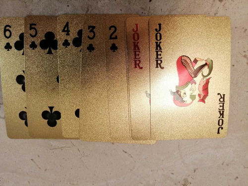 Cartas Naipes Dorados Impermeables Elegantes Para Jugar