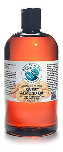 Aceite De Almendra Dulce Orgánico 16 Oz - Bella Terra Oils