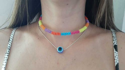 Chocker Colorida Colar Olho Grego Verão 2020