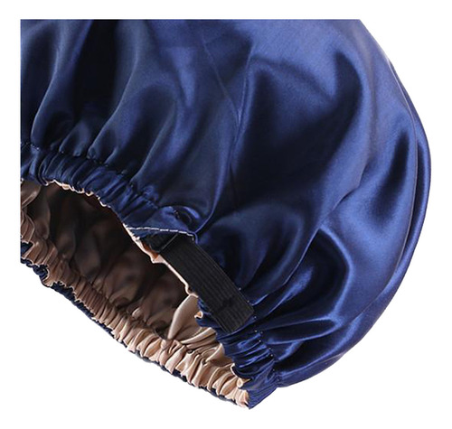 Gorro Satinado Para Dormir, Doble Capa, Reversible, Ajustabl