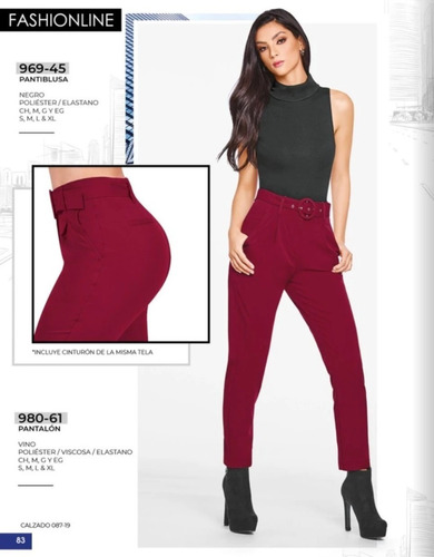 Pantalon Casual/formal Dama Color Vino Cklass 980-61