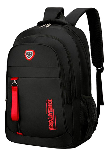 Mochila Escolar Viaje Bolsa Para Laptop Hombres Antirrobo Negro 30 L, Negra Roja