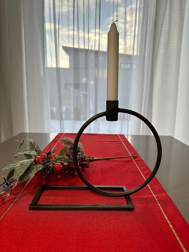Portavelas De Hierro Forjado Negro Para Velas Cónicas