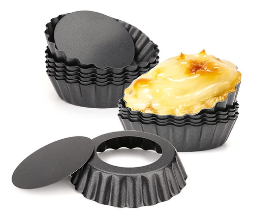 12 Moldes Para Tartas De Huevo, Mini Sartenes Para Tart...