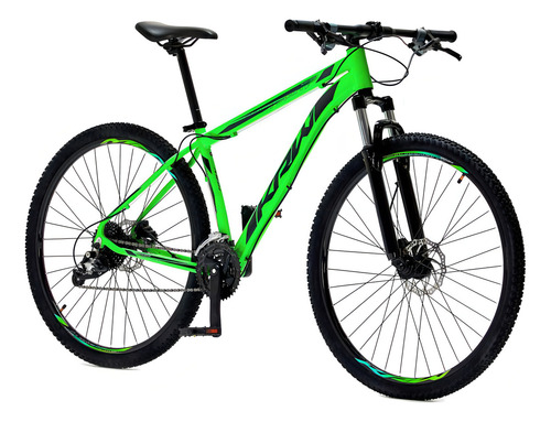 Bicicleta Aro 29 Krw Alumínio 24vel Hidráulico Suspensão S2 Cor Verde/preto