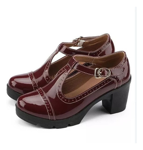 De Mujer Zapatos Oxford Plataforma Cuña Tacón Medio Con