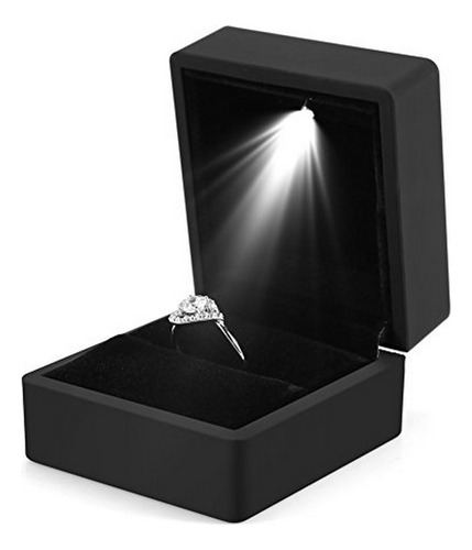 Joyero - Cimenn Caja De Anillo De Compromiso, Con Luz Led, C