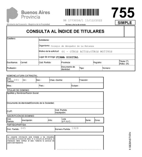 Informe Anotaciones Personales Urgente.inhibicióncesión 48hs