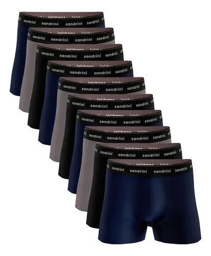 Kit 10 Cuecas Box Algodão Sandrini Tamanho Plus Size Grande