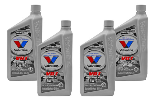 Kit 4 Litros Aceite Motor Mineral 15w40 Api Sl Valvoline Vr1