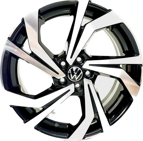 Rodas Polo Fox Aro 15 5x100 (jogo) S277 +bicos Cor Diamantada Preta