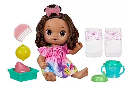 Baby Alive Fruity Sips Mu eca Casta a Hace Pipi Accesorios