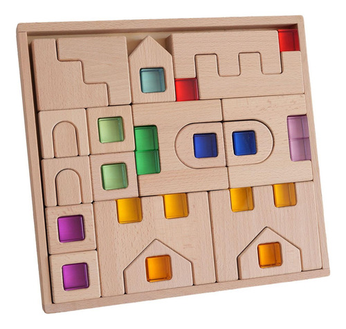 Bloques De Construcción De Madera, Juego De Bloques De