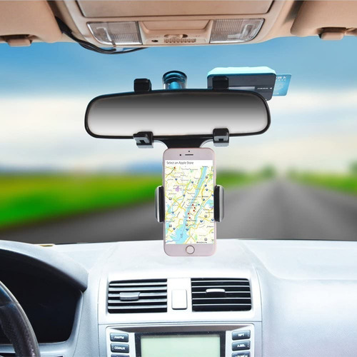 Imagen 7 de 8 de Soporte Porta Celular 360 Carro Auto Espejo Retrovisor