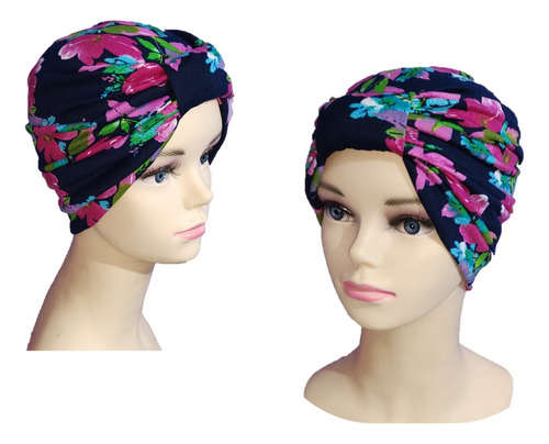 5 Turbantes Gorro Dama De Algodón Seda, Oncológico, Alopecia Color Combinación 1