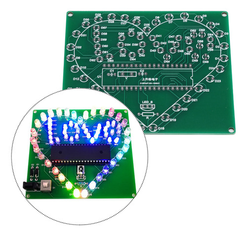 Kit Led Diy Stc51 De Un Solo Chip Dc4.5-5 V Con Control Remo