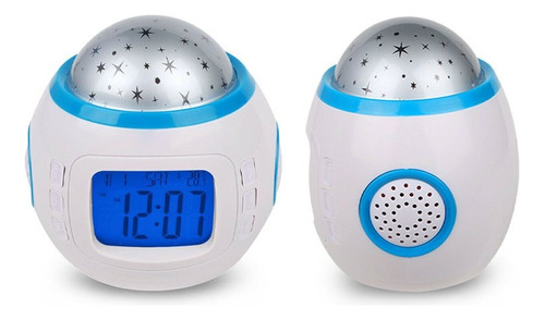 Reloj Despertador Proyector Estrellas Con Música Luz Alarma