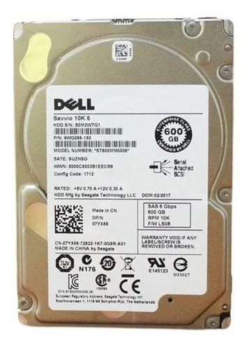 Hd 600gb Dell 07yx58 10k 6gbps 2,5'' St600mm0006