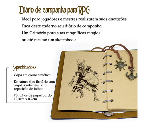 Diário Rpg De Anotações Na Cor Verde - Caderno Temático
