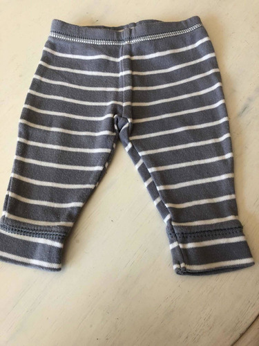 Pantalón Para Bebés 0 - 3 Meses, Gris Con Rayas Blancas