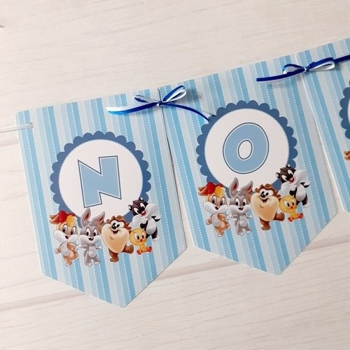 Banderin Personalizado Looney Tunes Baby