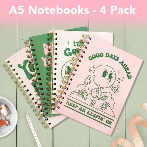 Cuadernos Thinkable A5 De Tapa Dura, Paquete De 4 Unidades,