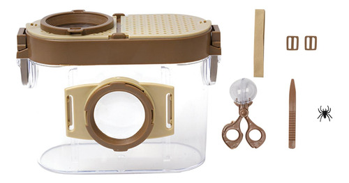 Insect Viewer Box Outdoor Exploration Toy Bug Cage Marrón