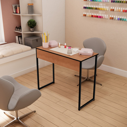 Mesa De Manicure Salão De Beleza Profissional Studio Nail Designer Unha De Gel Cor Freijó