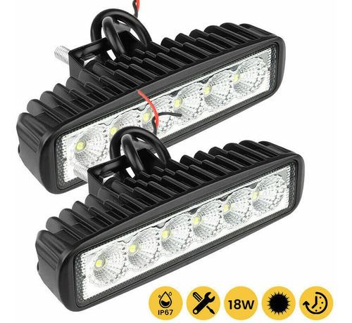 Neblinero Barra Platanito 18w 6 Led Blanco Puntual