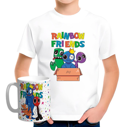 Remera Rainbow Friends Combo Con Taza