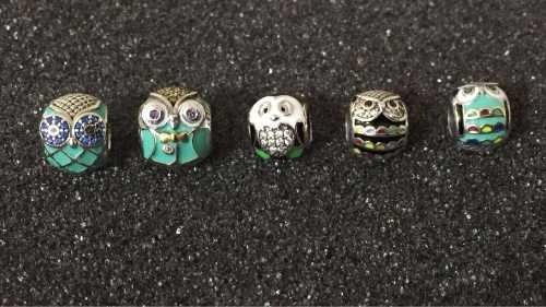 Charm Buho Verde, Intelectual Joya Plata Estilo Pandora