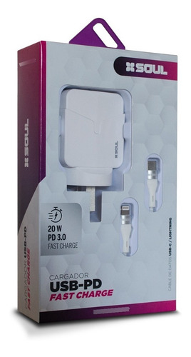 Imagen 5 de 5 de Cargador Super Rapido 20w 2 Puertos Usb Y Tipo C + Cable 12w