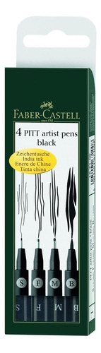 Bolígrafos Artista Faber-castell (juego 4) Color: Negro
