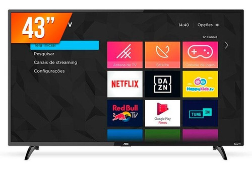 Imagem 2 de 5 de Smart Tv Led Aoc 43'' Full Hd 43s5195 3 Hdmi Usb Wifi