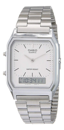 Reloj Pulsera Casio Casio Con Correa De Acero Inoxidable Color Plateado - Fondo Blanco