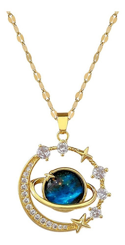 Collar De Mujer Golden Planet Collar De Circonitas