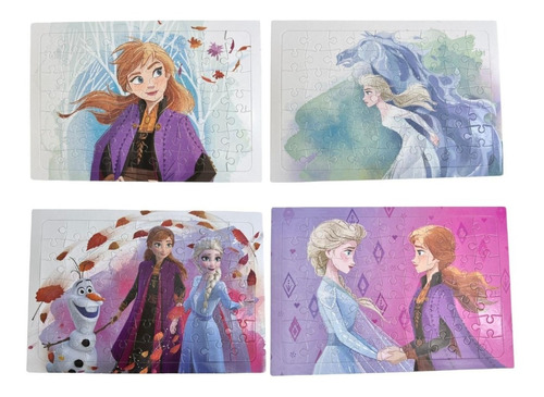 Kit 4 Quebra Cabeça Infantil Meninas De 63pç Frozen Sisters 