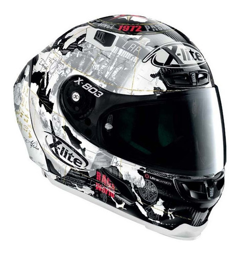 Casco X-lite X-803 Rs Ultra Carbon Rep C Checa Negro Blanco