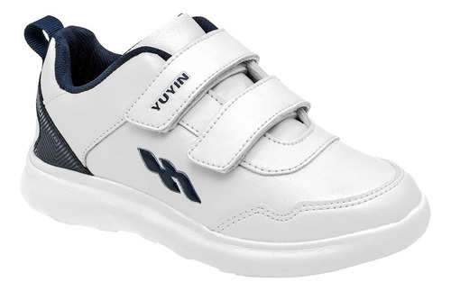 Tenis Escolar Yuyin 21021 Para Joven Color Blanco E6