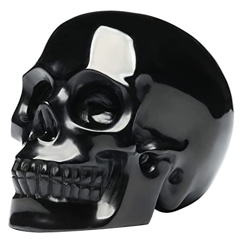 Bmuafry 5'natural Negro Obsidian Cristal Calavera Mt3sg