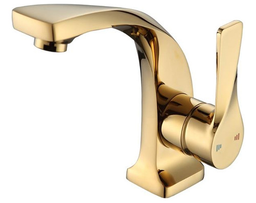 Torneira Banheiro Misturador Monocomando Luxo Dourado 6027g Acabamento Brilhante